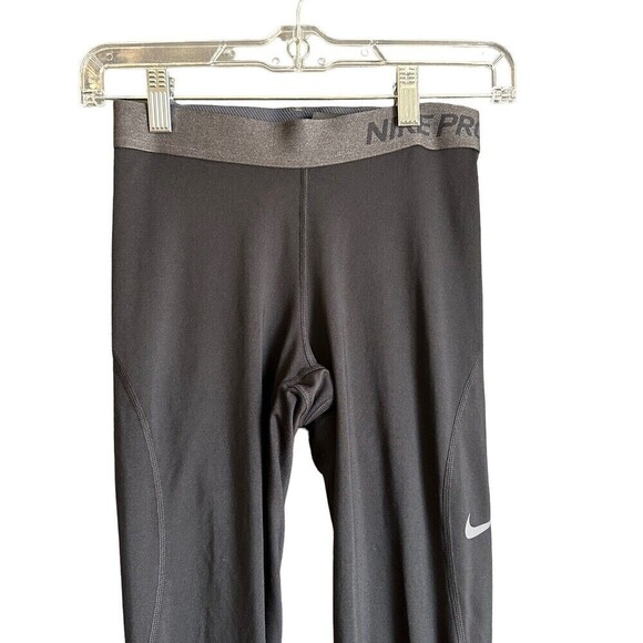 Nike Pro Training Workout Tights Womens Size Small Black Athletic Swoosh 932078 - Picture 2 of 15